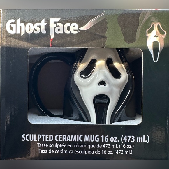 NIB SCREAM "Ghost Face" Sculpted Ceramic Mug 16 oz - Picture 4 of 6